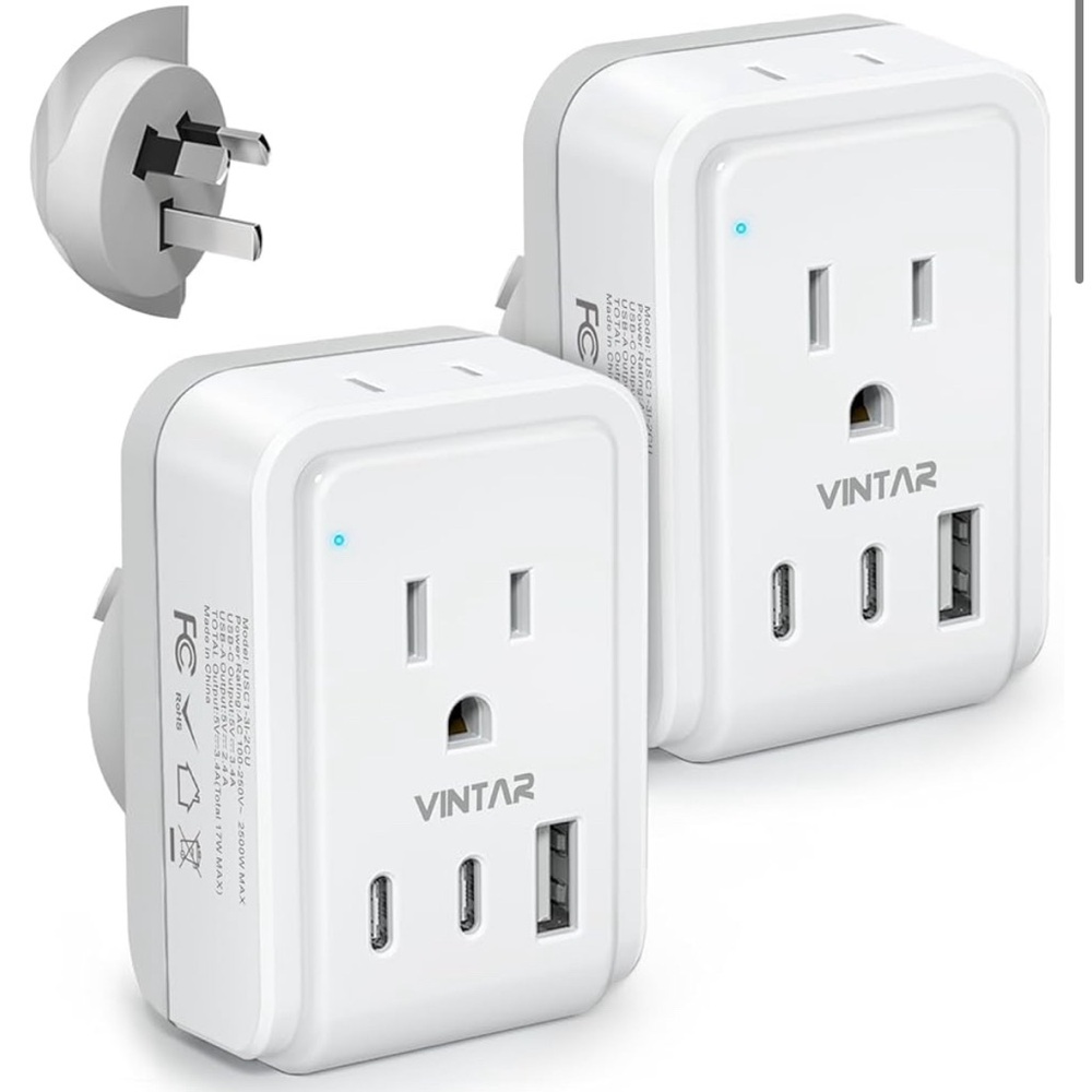 2/$10 Plug adapter for North America to New Zealand/Australia